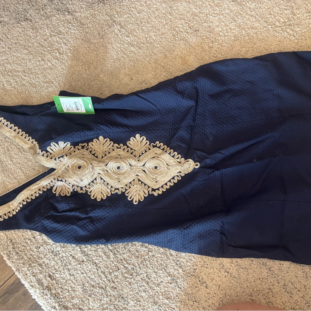 Lilly Pulitzer Navy and Gold Dress